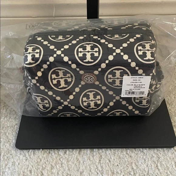 Tory Burch Black and White Cosmetic Bag - Picture 7 of 7